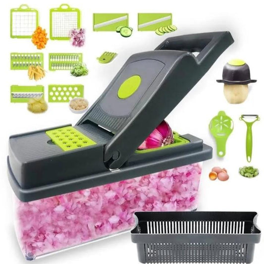 Slice, dice, and chop with ease! Introducing the 14-in-1 Multi-Function Vegetable Cutter.